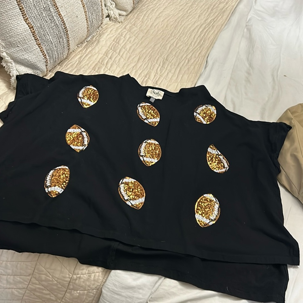 Oversized sparkle football shirt
